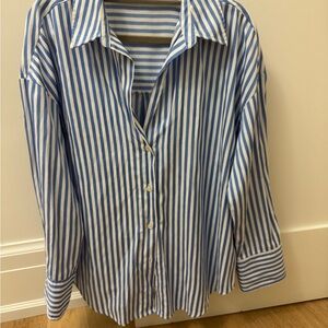 Blue and White Striped Shirt (XS)
